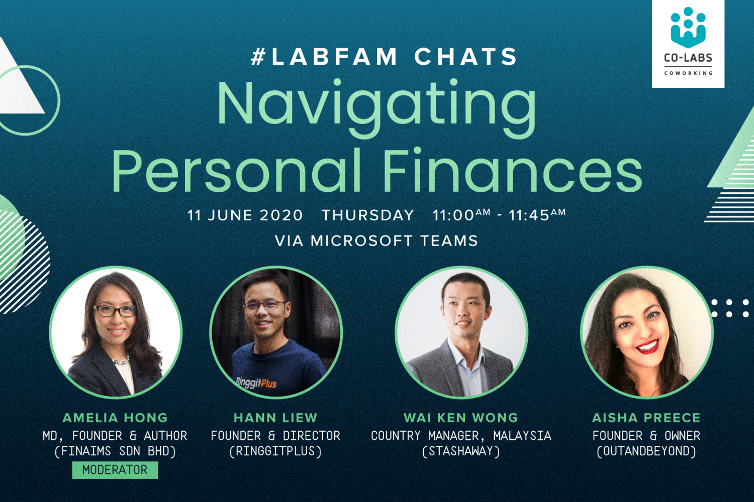 #LabFam Chats: Navigating Personal Finances Poster - Co-labs Coworking